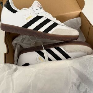 Adidas Samba White and Black Sneakers